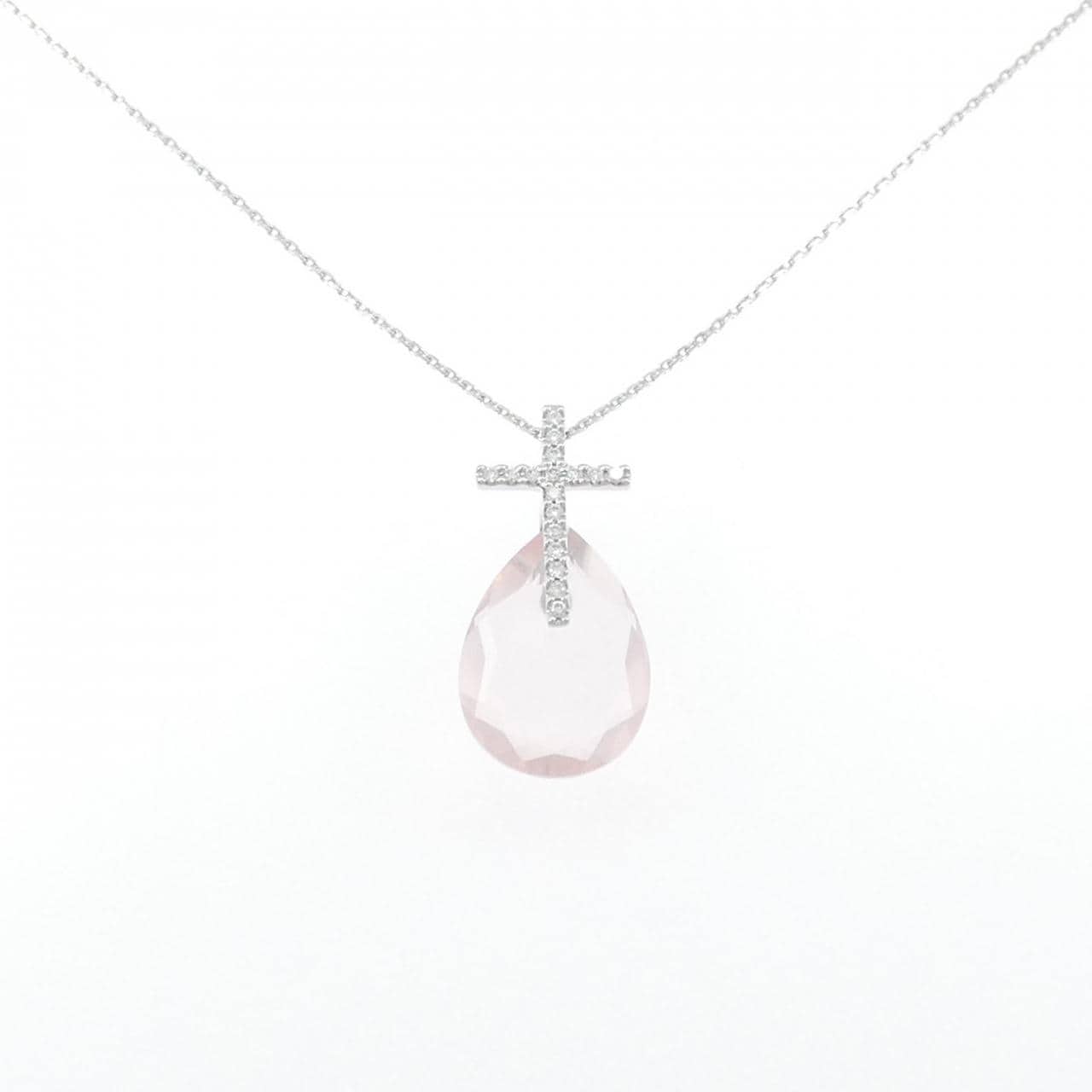 STAR JEWELRY十字架玫瑰石英項鍊