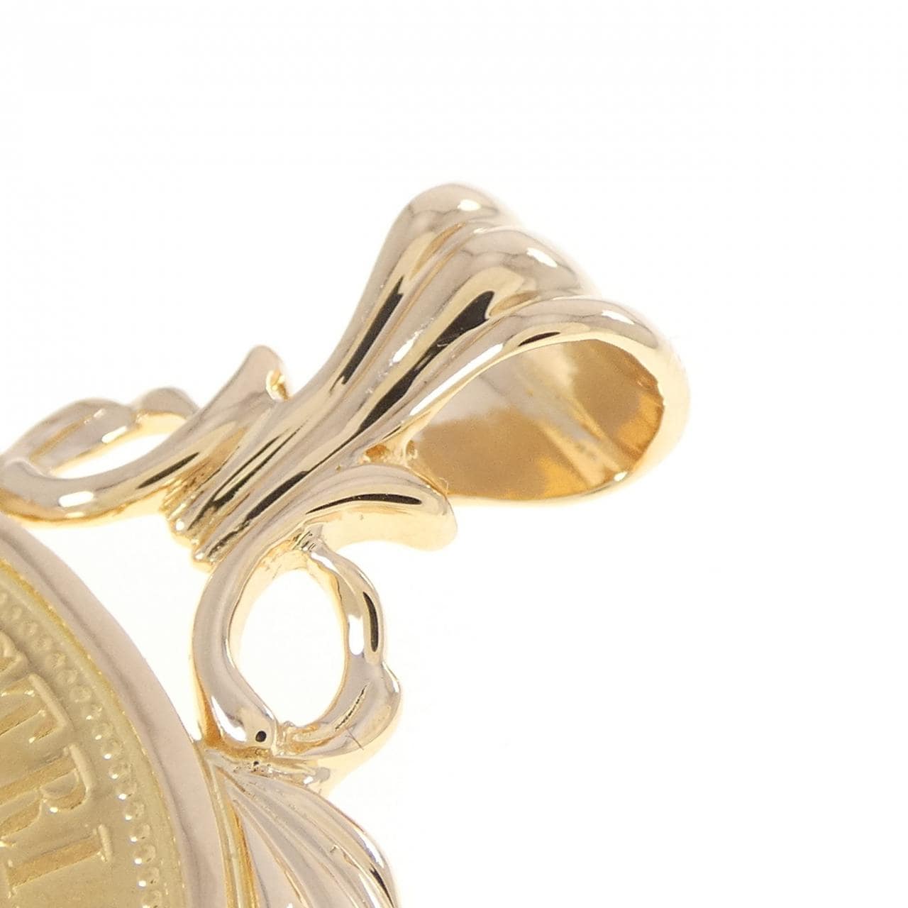 K18YG(枠) ダイヤモンド コイン ペンダント 0.23CT