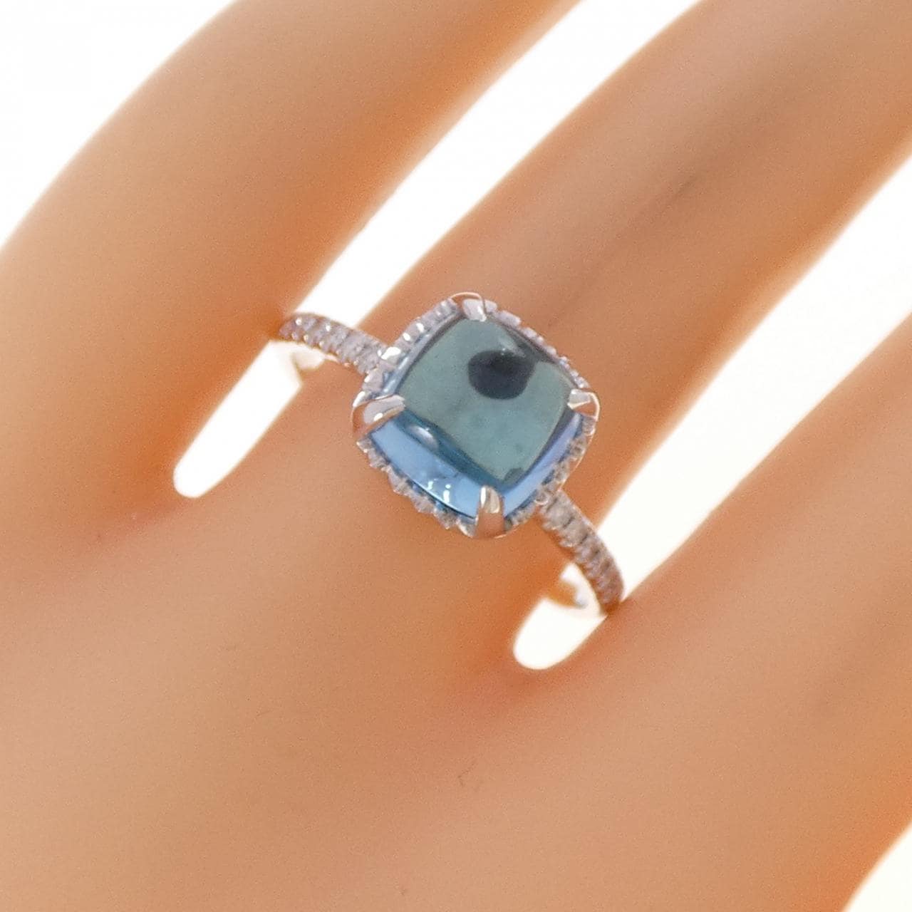 750WG ブルートパーズ リング 3.33CT