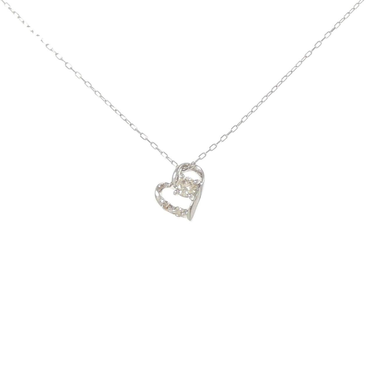 PT900/PT850 ハート ダイヤモンド ネックレス 0.10CT