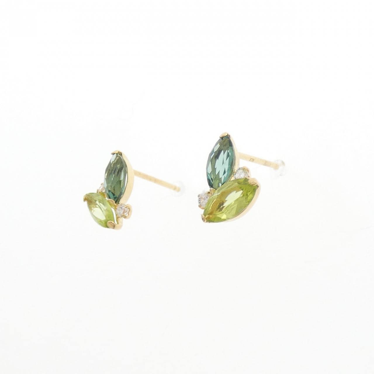 K18YG カラーストーン ピアス