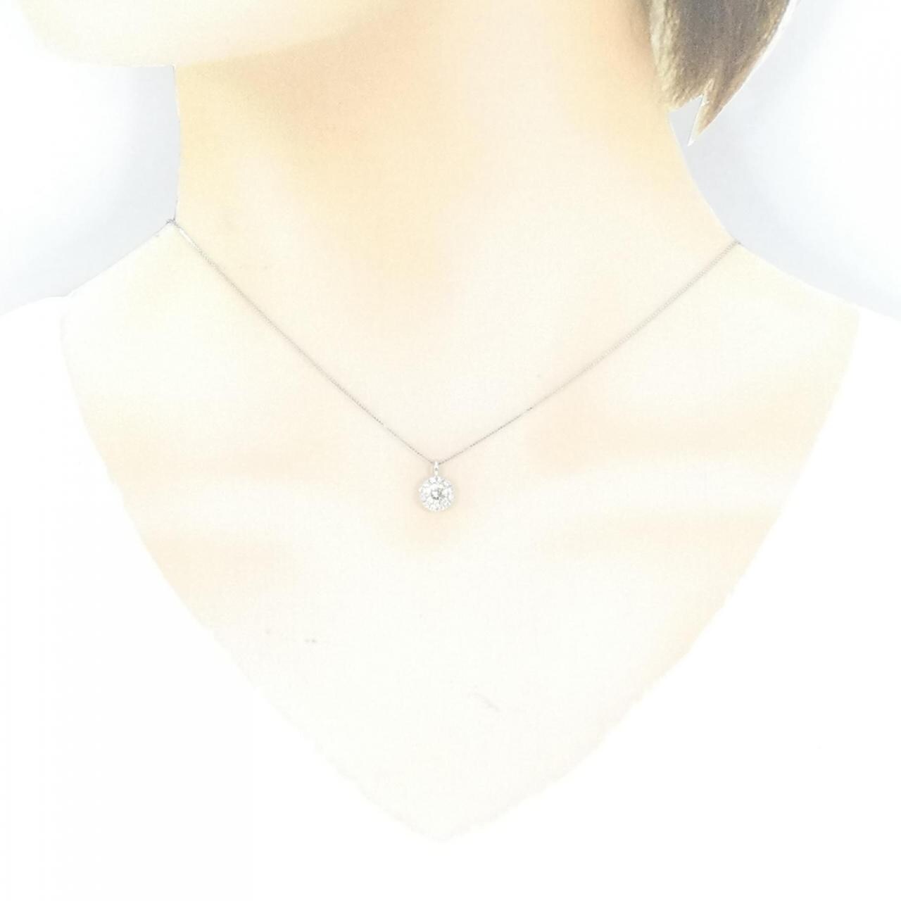 K18WG ダイヤネックレス 0.34ct-