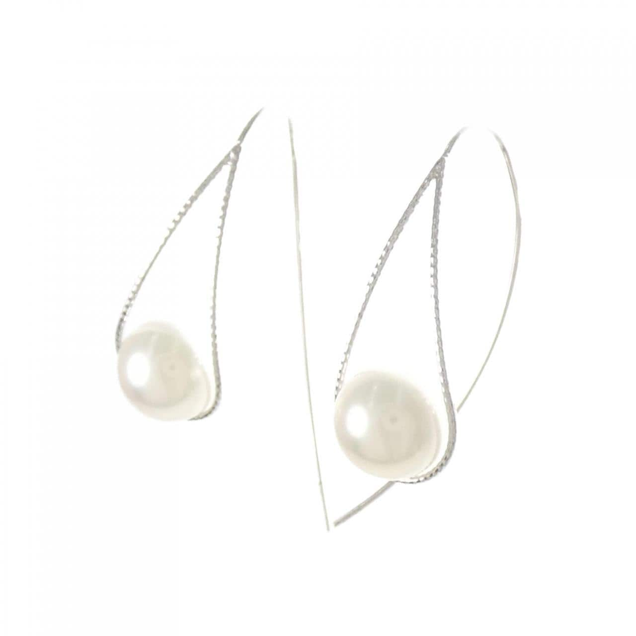 [BRAND NEW] K18WG Akoya pearl earrings 7.5mm