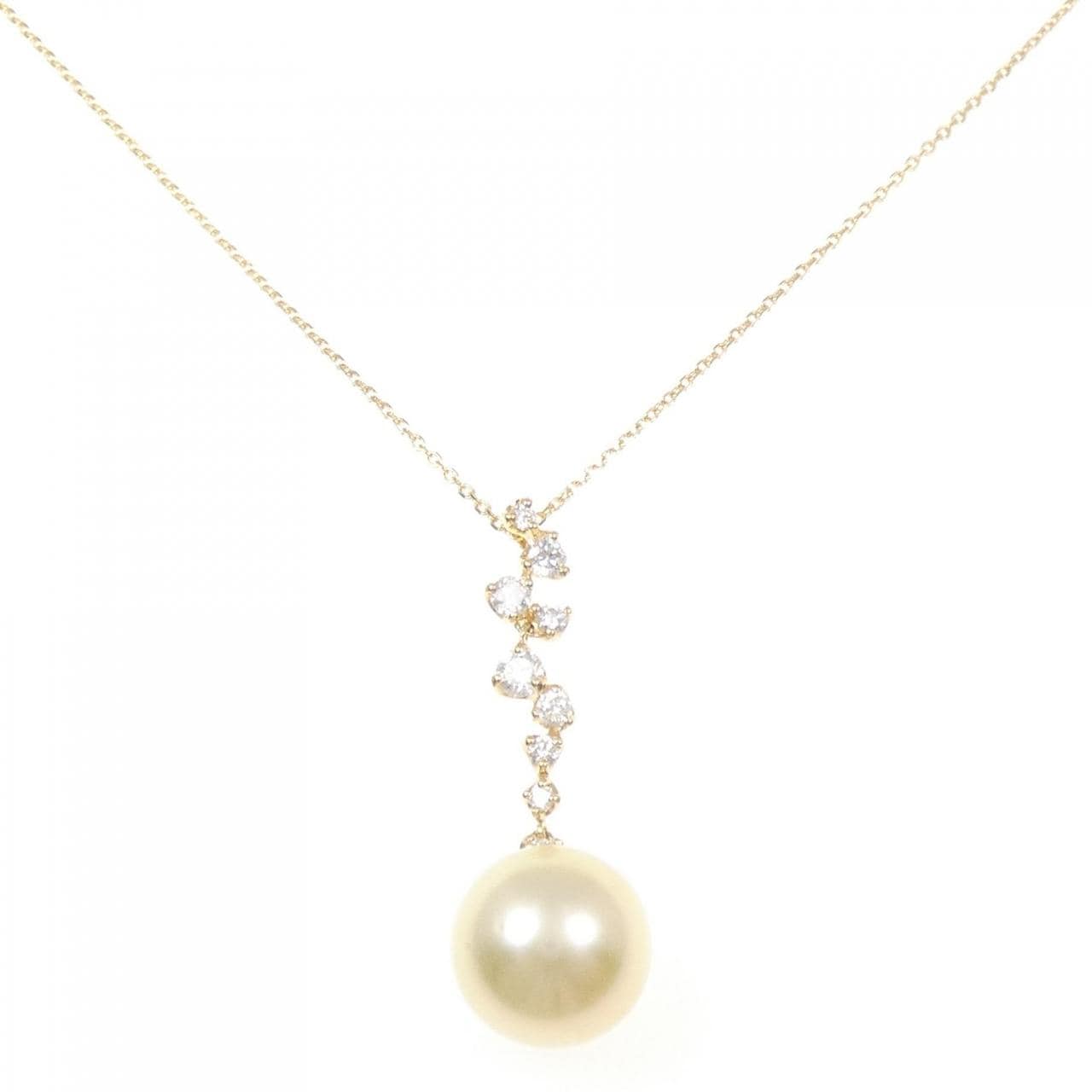 K18YG 白蝶パール ネックレス 11.5mm