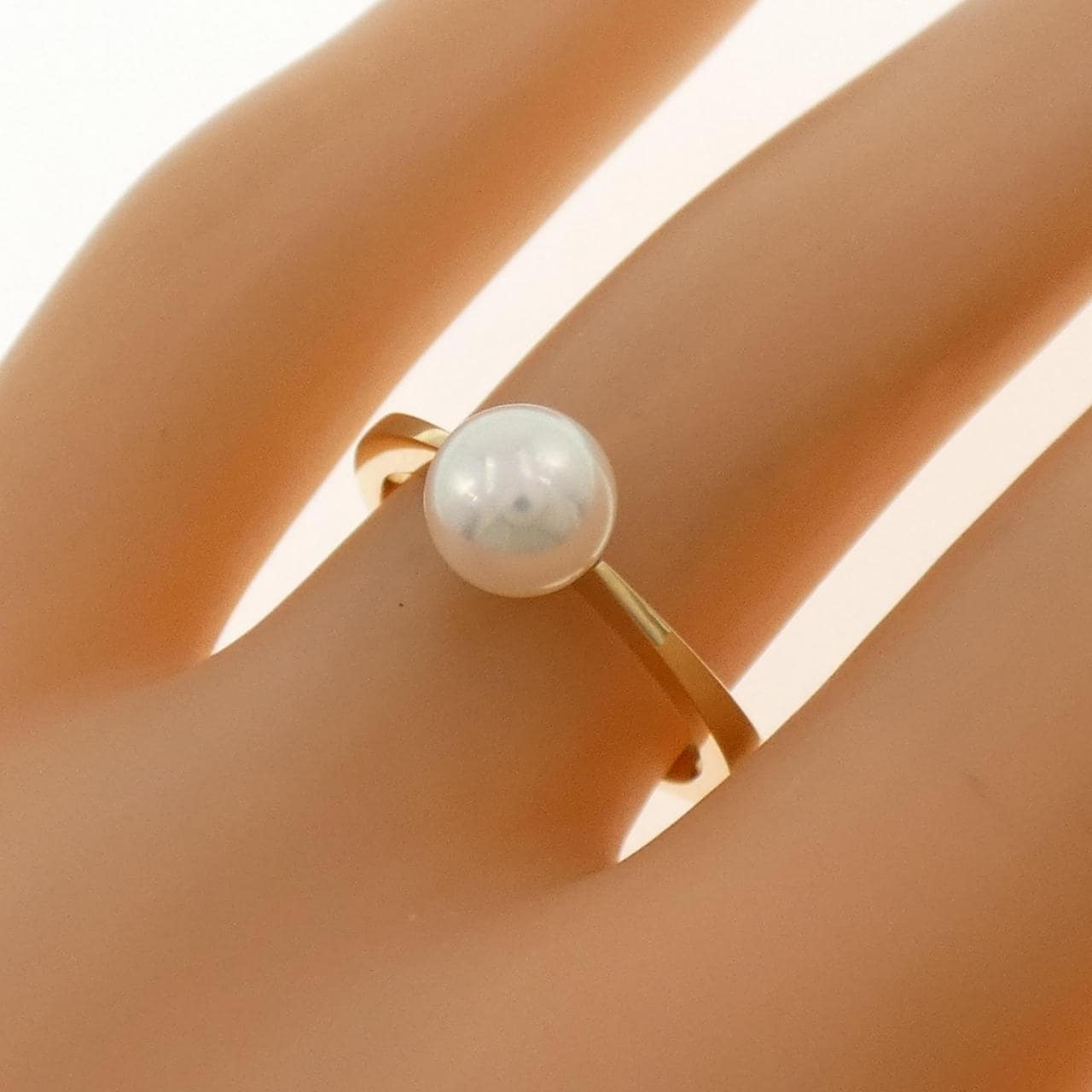 K18YG アコヤパール リング 6.4mm