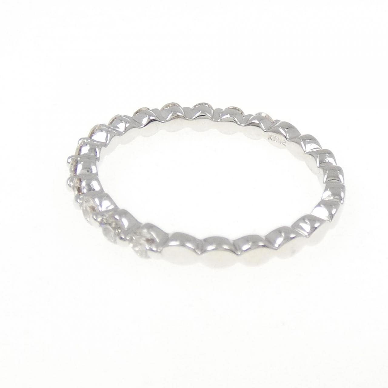 K18WG ハーフエタニティ ダイヤモンド リング 0.50CT