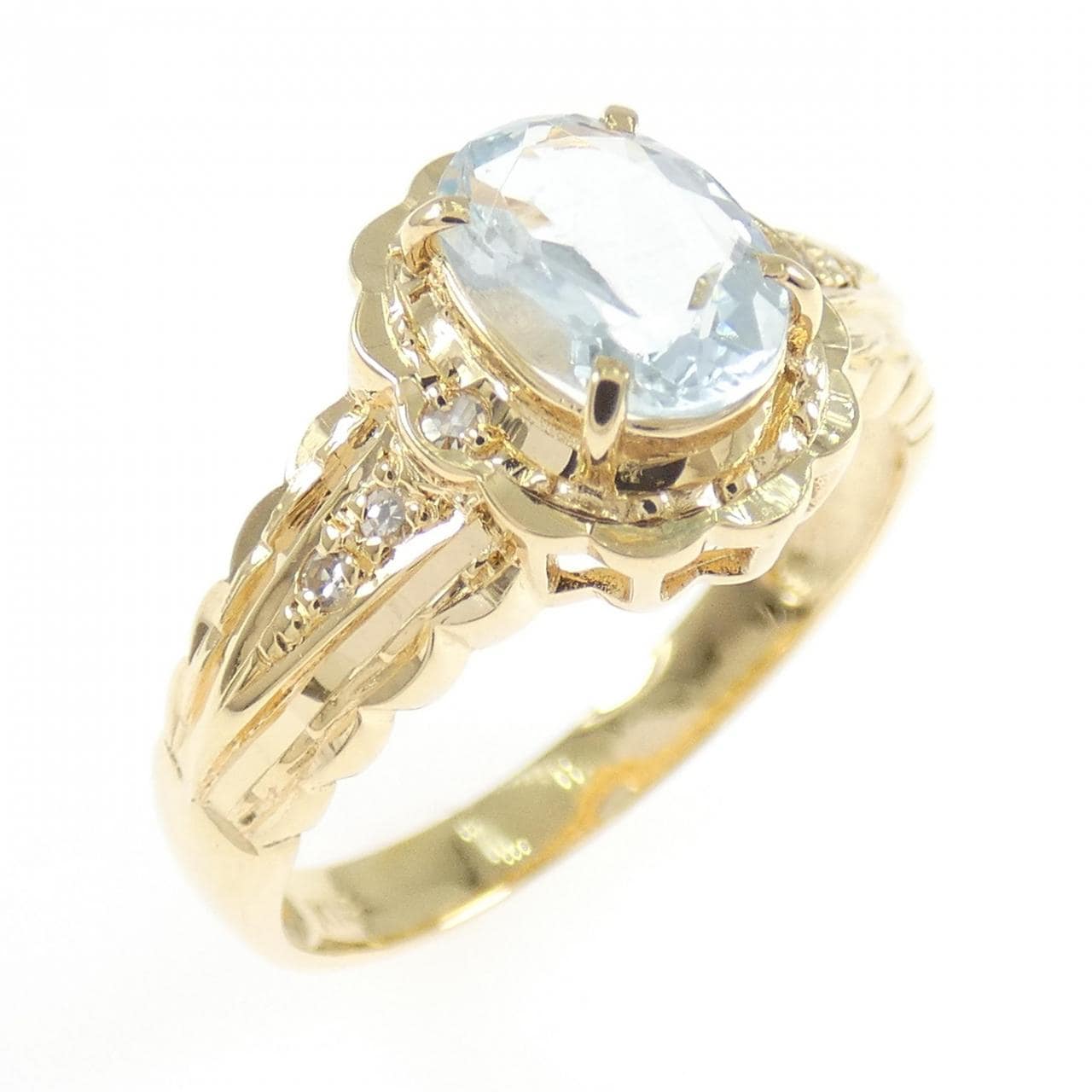 K18YG アクアマリン リング