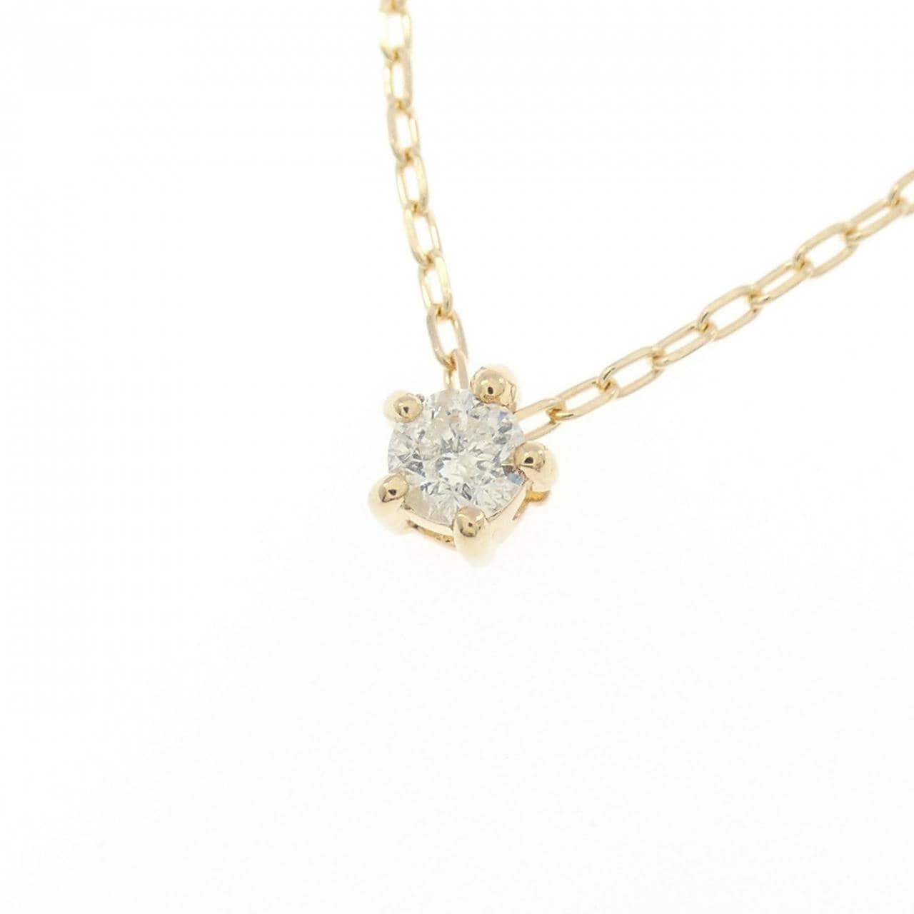 K18YG ソリティア ダイヤモンド ネックレス 0.11CT