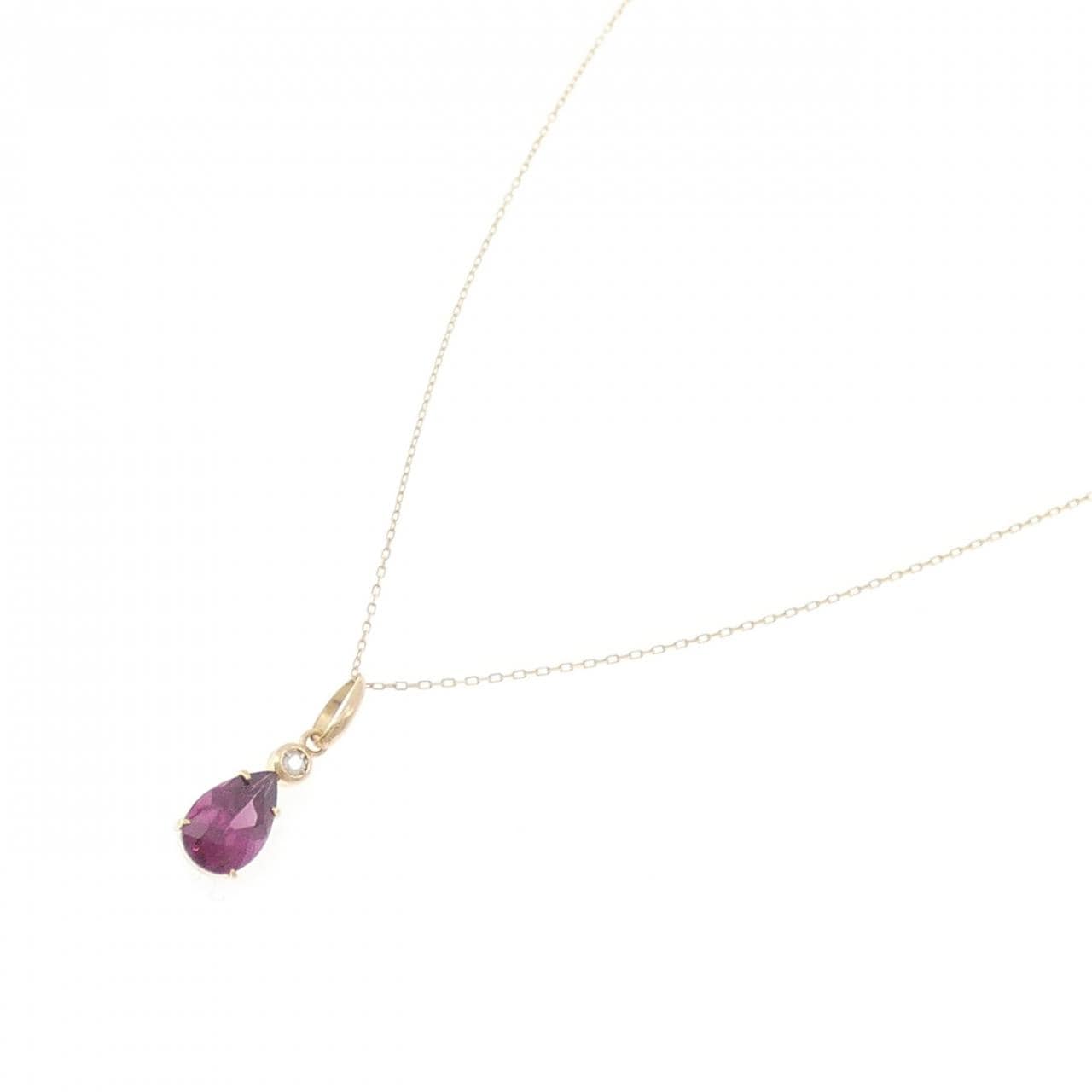 K18YG Garnet necklace