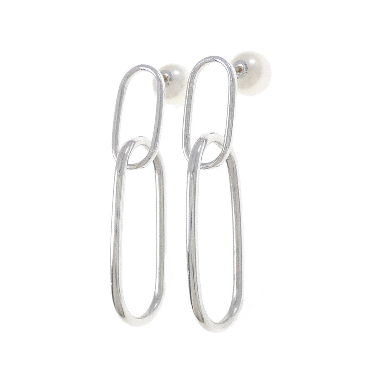 【新品】PT900/K18WG/PT850 アコヤパール ピアス 7.8mm