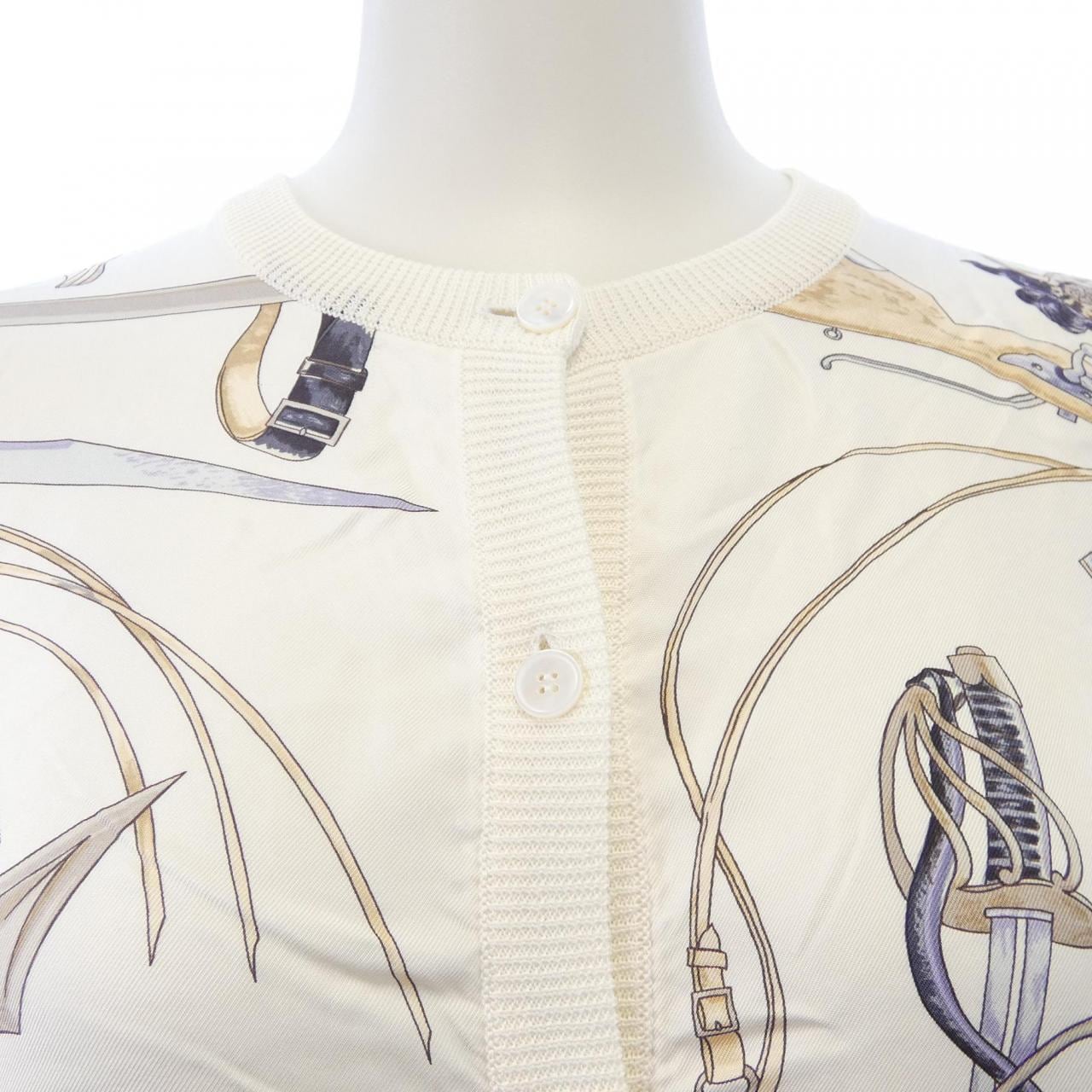 【ヴィンテージ】エルメス HERMES CAVALORIE FRANCAISE ツイルレーヌ. カーディガン