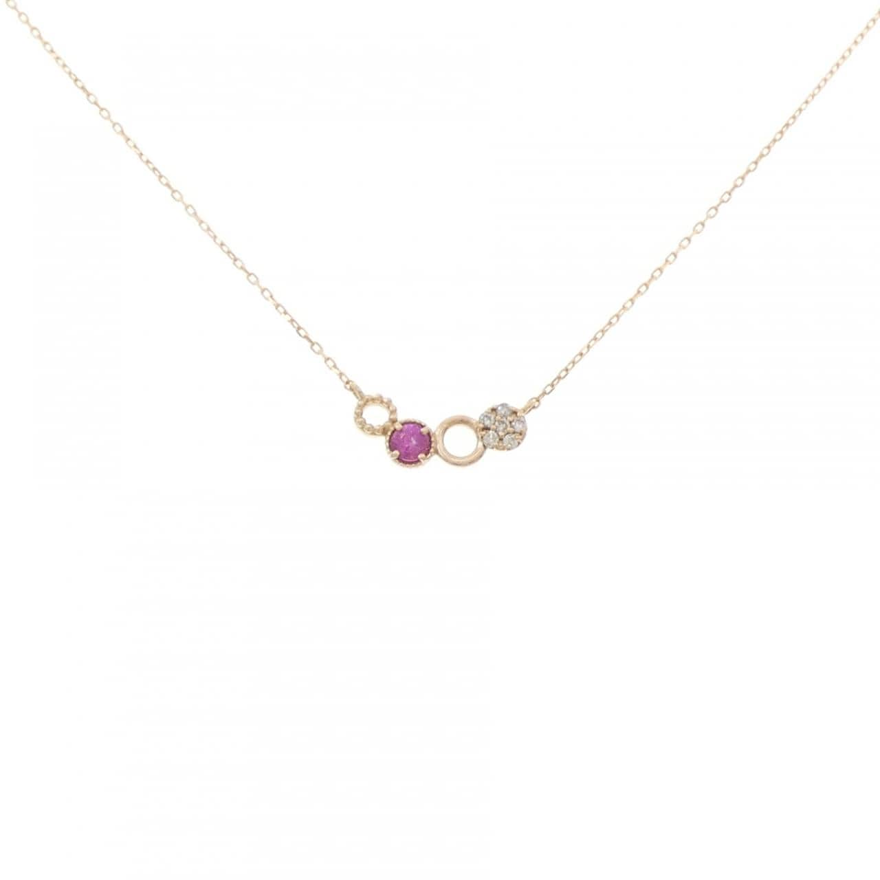 K18PG ルビー ネックレス