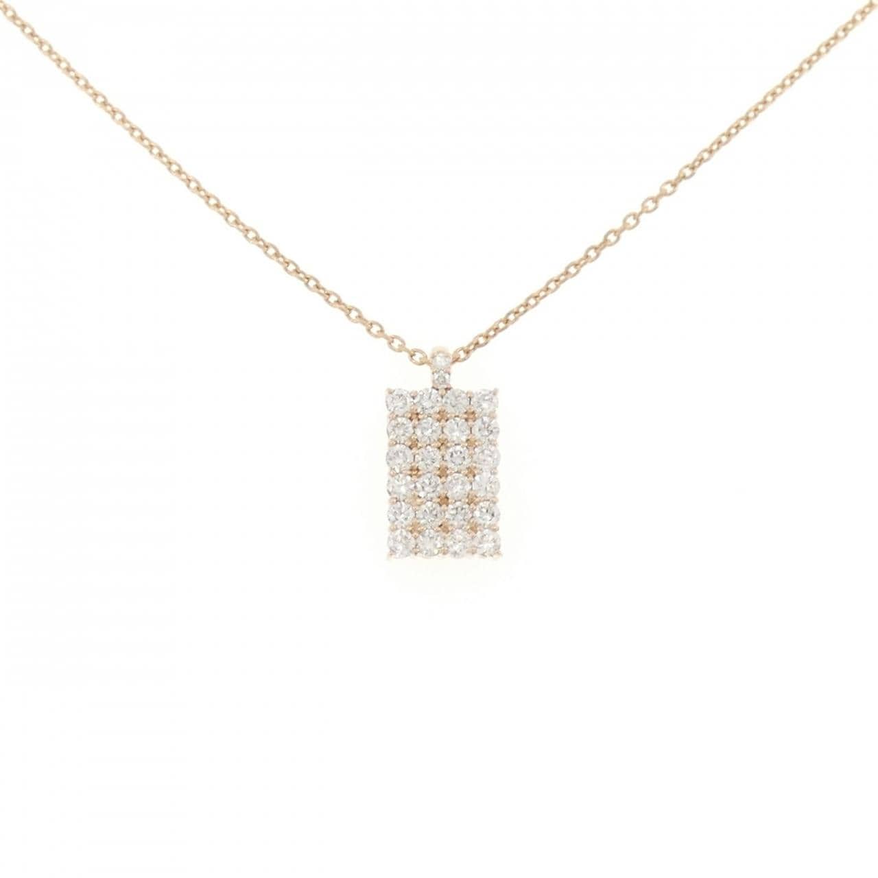 K18PG パヴェ ダイヤモンド ネックレス 0.83CT