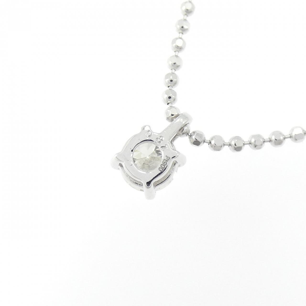 PT900/K18WG ソリティア ダイヤモンド ネックレス 0.31CT