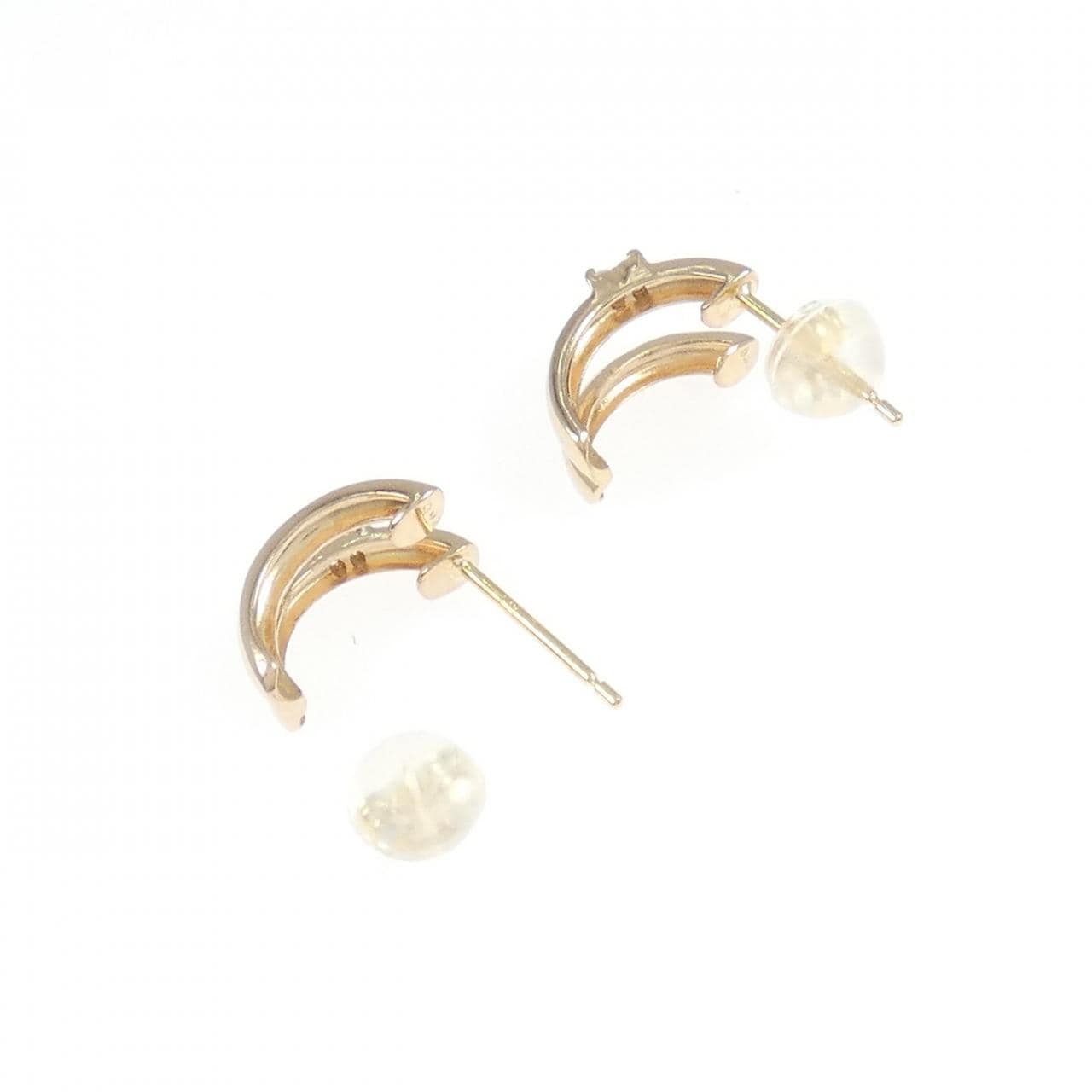K18PG/K18YG フラワー ダイヤモンド ピアス 0.04CT