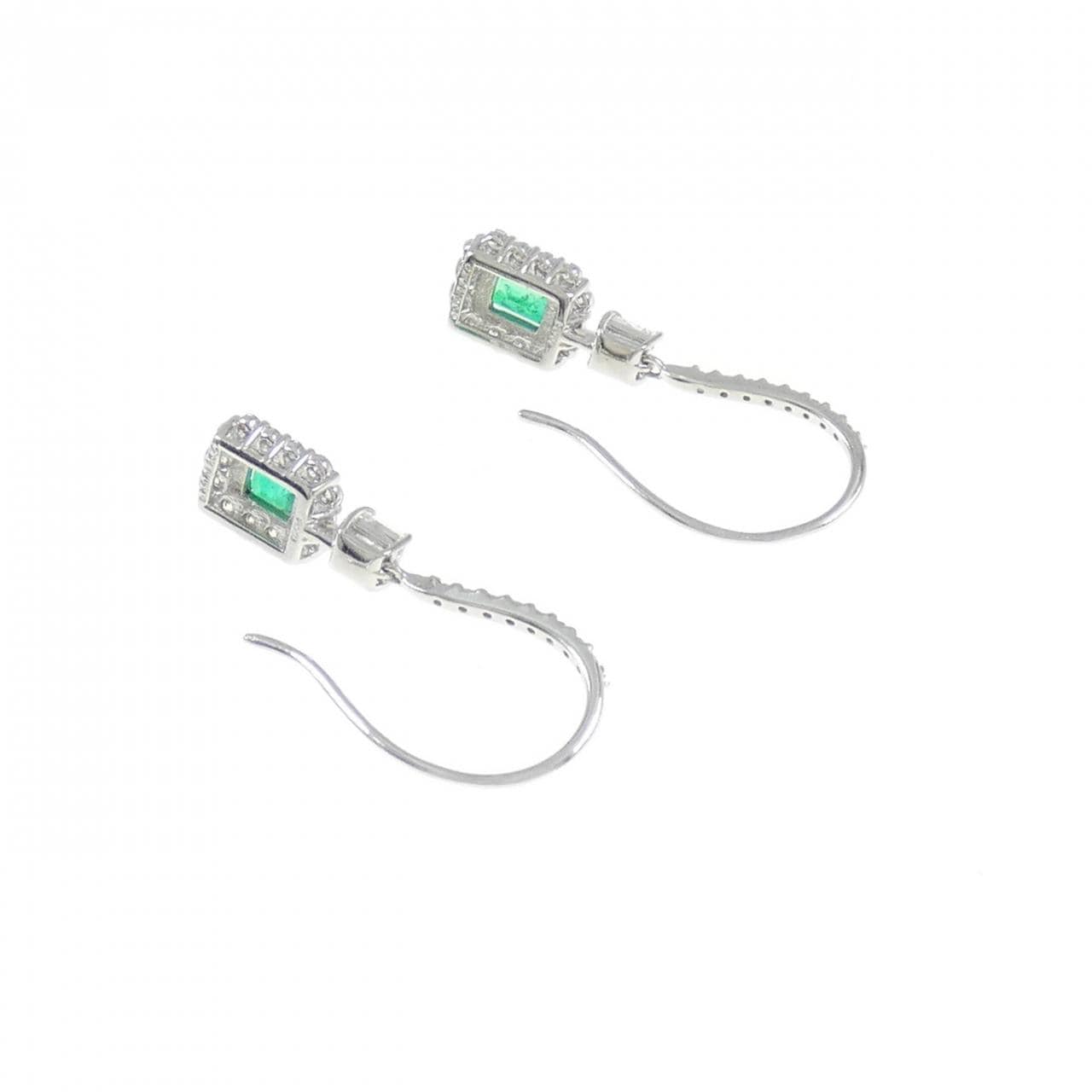 [BRAND NEW] PT950 Emerald Earrings 0.61CT