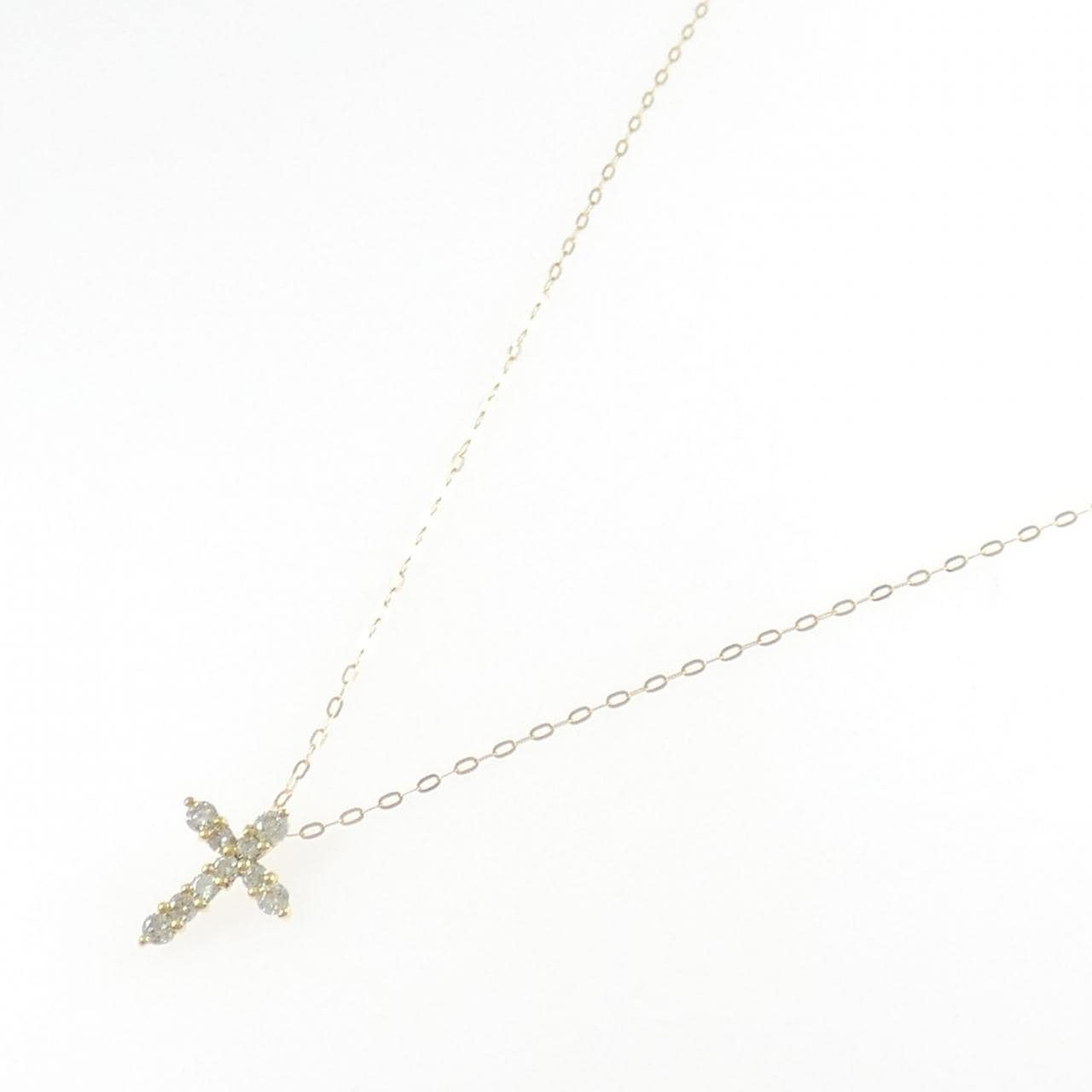 K18YG クロス ダイヤモンド ネックレス 0.30CT