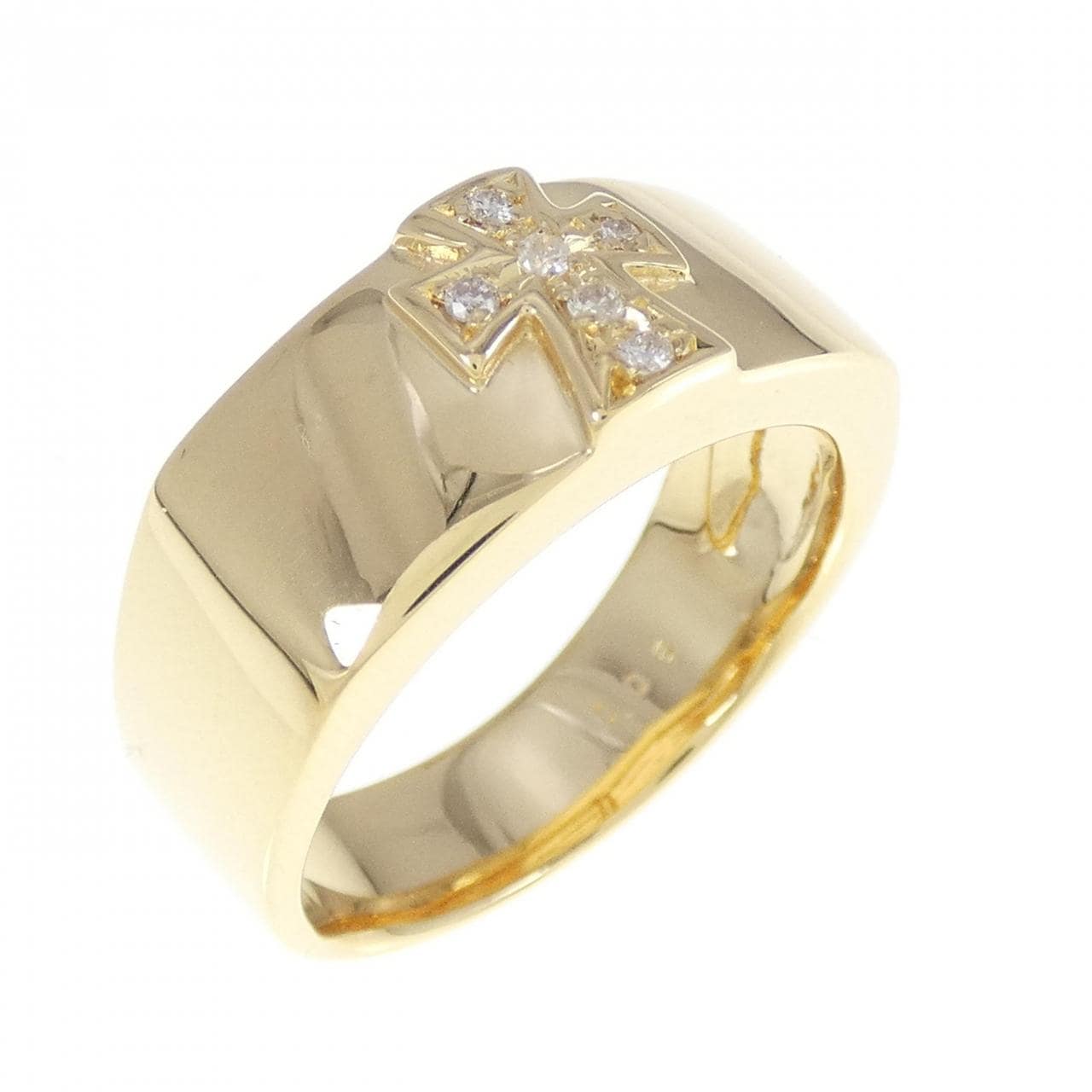 K18YG クロス ダイヤモンド リング 0.06CT