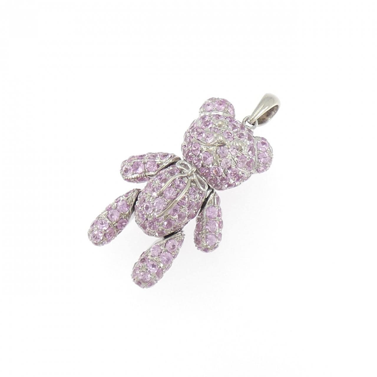 750WG ベア サファイヤ ペンダント 5.37CT