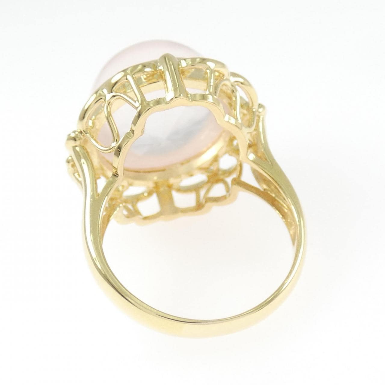 K18YG ローズクオーツ リング