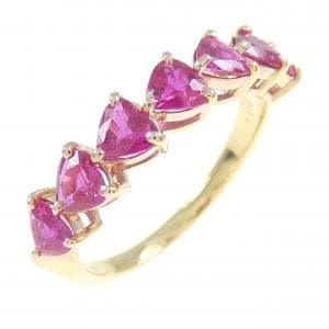 K18PG/K18YG ハート ルビー リング 1.417CT