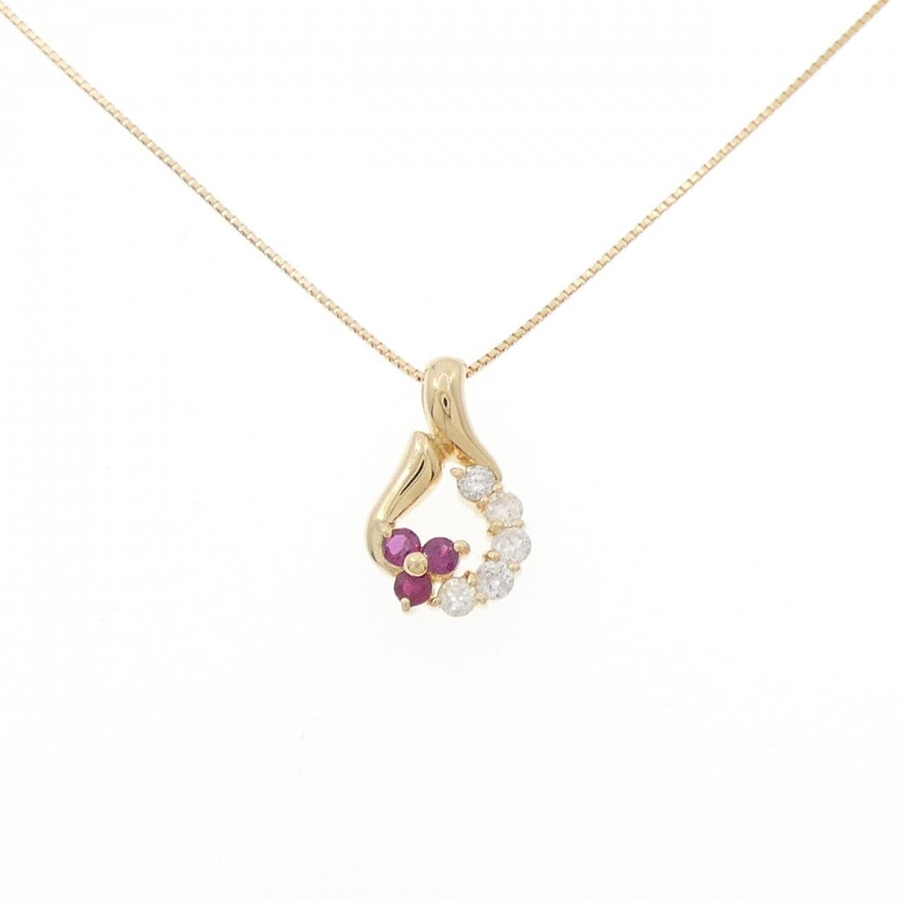 K18YG ルビー ネックレス 0.235CT