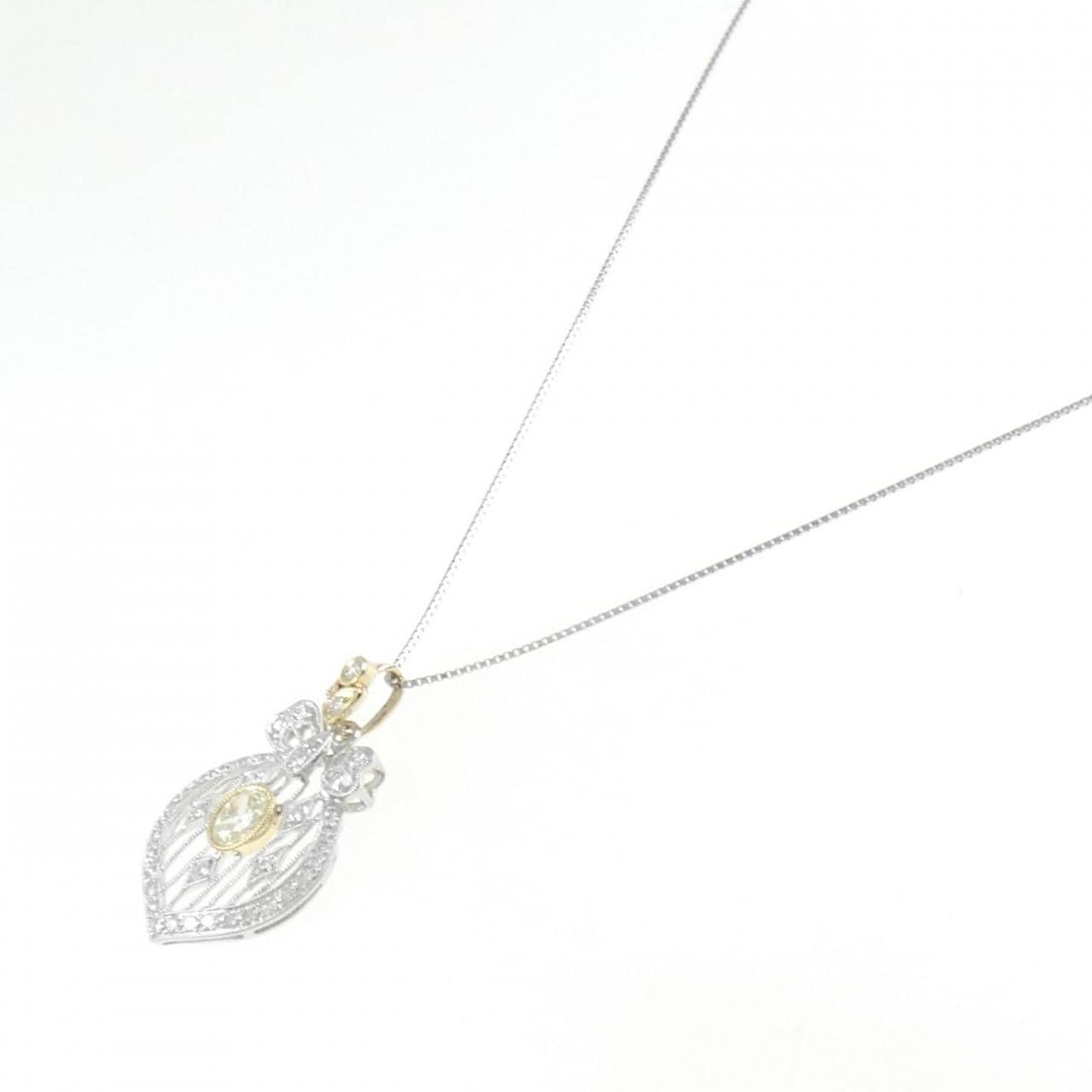 PT900/K18YG/PT850 ダイヤモンド ネックレス 0.46CT