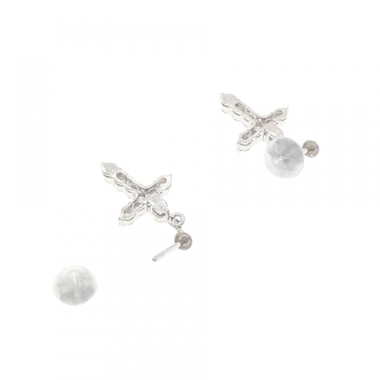 PT900 クロス ダイヤモンド ピアス 0.42CT