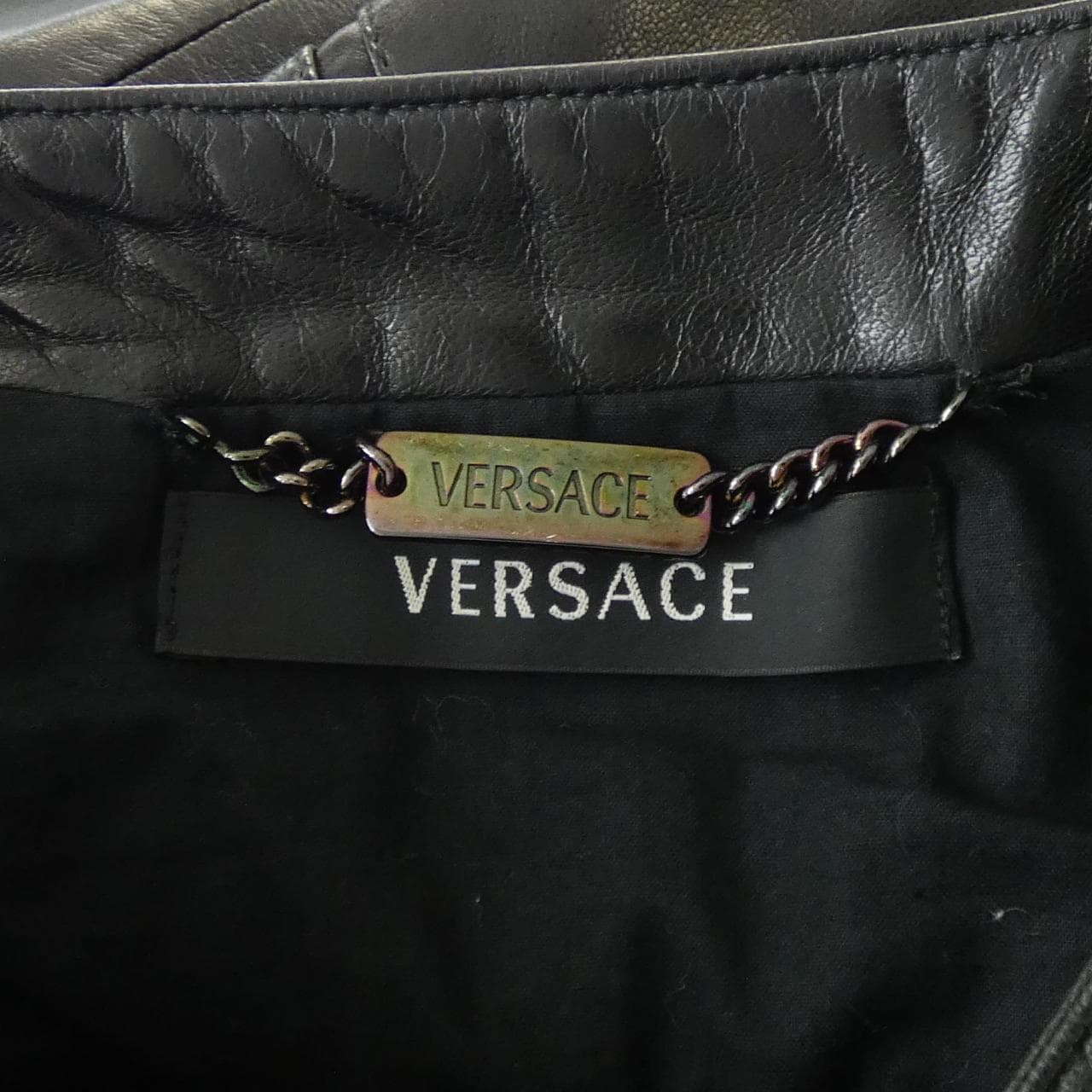 ヴェルサーチェ VERSACE レザーライダースジャケット