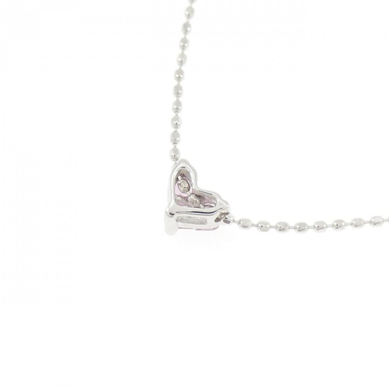 K18WG ハート サファイヤ ネックレス 0.13CT
