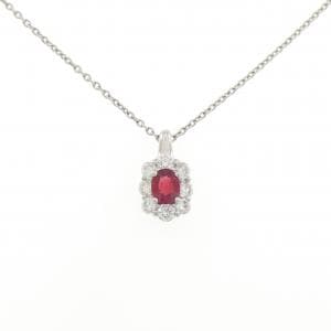 PT900/PT850 ルビー ネックレス 0.591CT