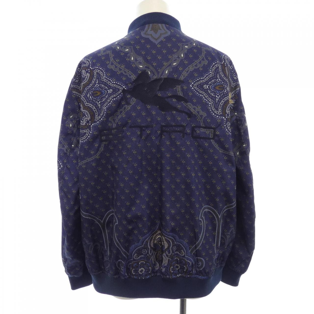 希少 ETRO エトロ リネン ジップアップ ブルゾン 刺繍 コットン XL