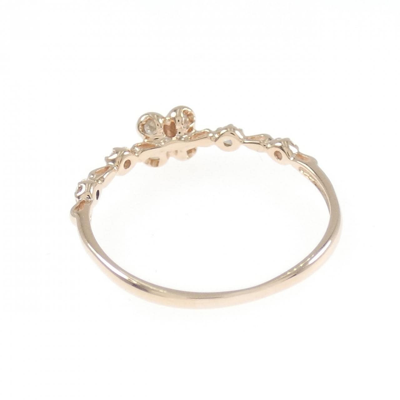 K10PG フラワー ダイヤモンド リング 0.18CT