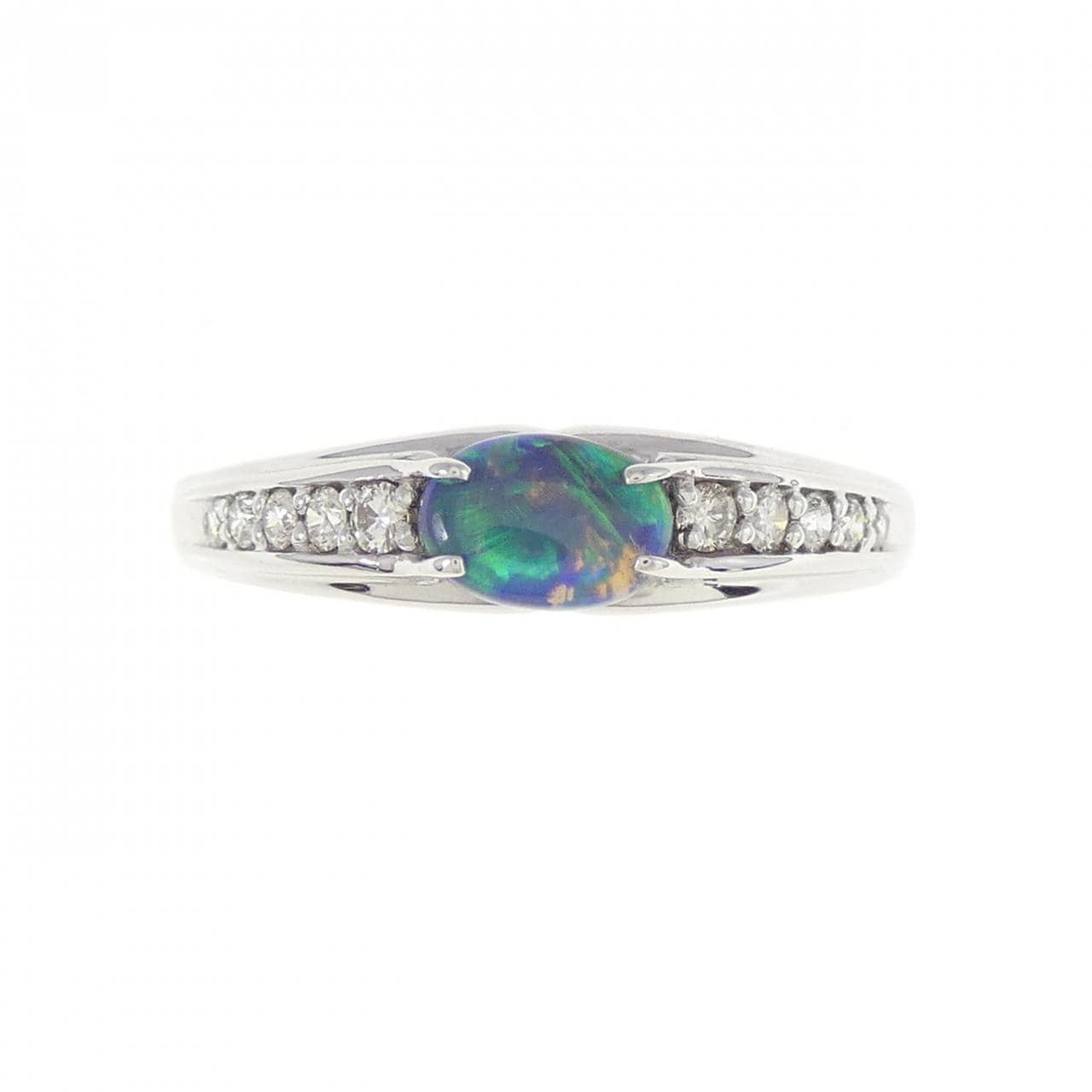 K18WG Black OPAL Ring 0.30CT