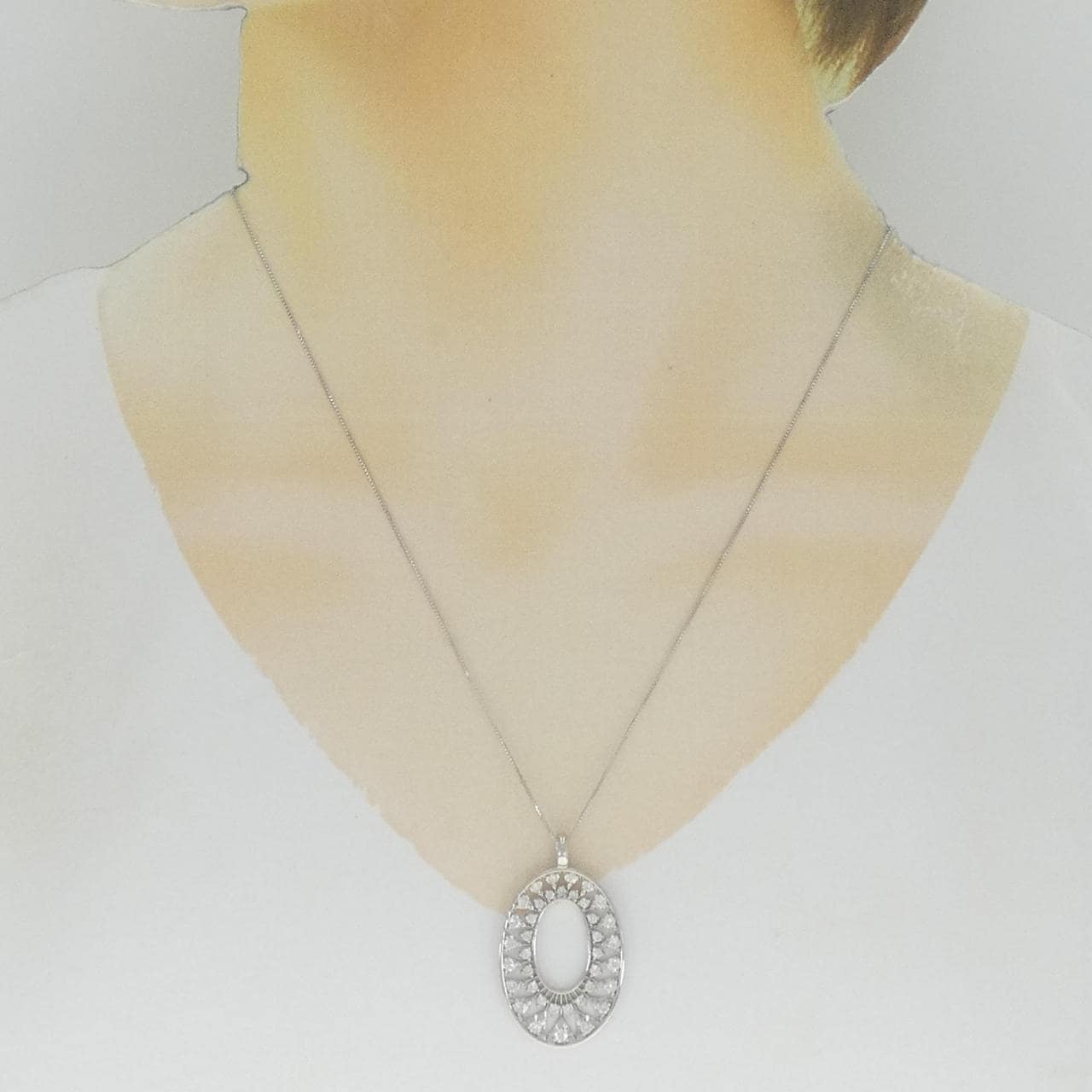 K18WG ダイヤモンド ネックレス 1.00CT