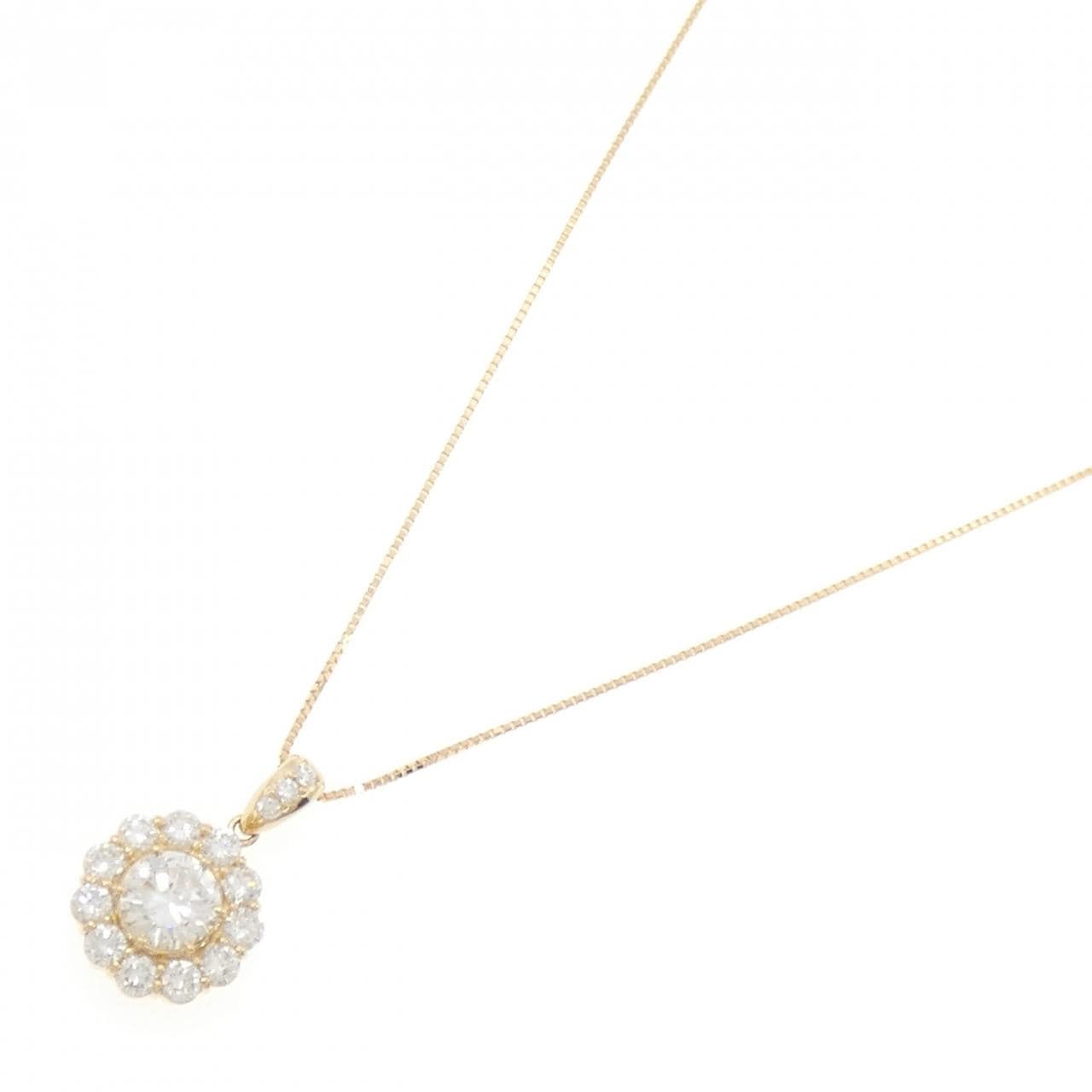 K18YG ダイヤモンド ネックレス 1.292CT E SI2 Good
