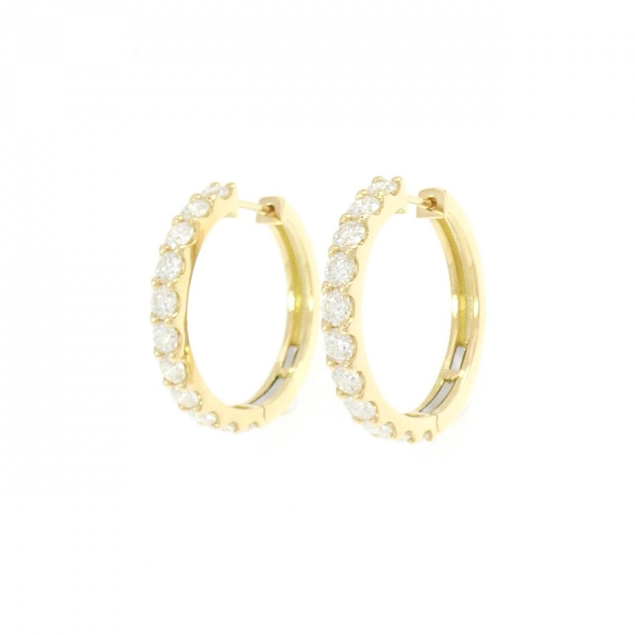 【新品】K18YG ダイヤモンド ピアス 1.018CT 1.019CT E-F VS1-2 EXT-VG