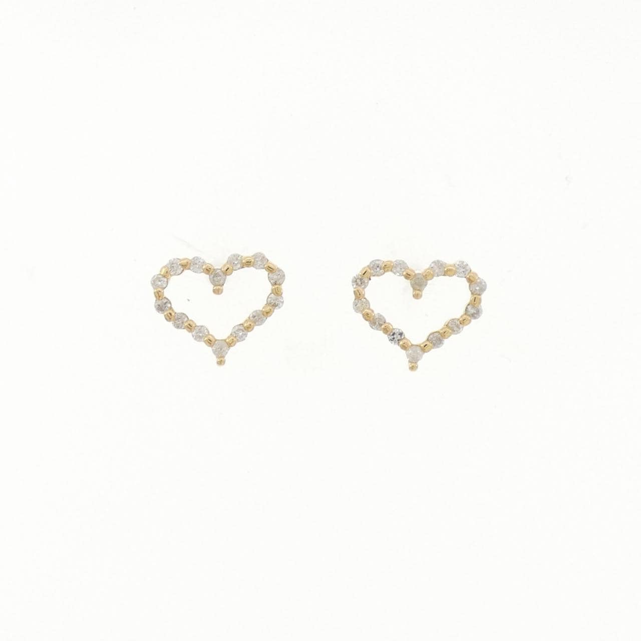 K18YG ハート ダイヤモンド ピアス 0.24CT