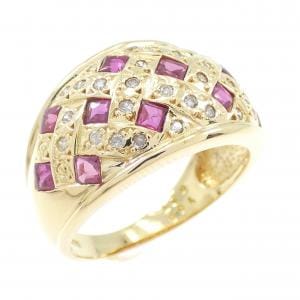 K18YG ルビー リング 1.00CT