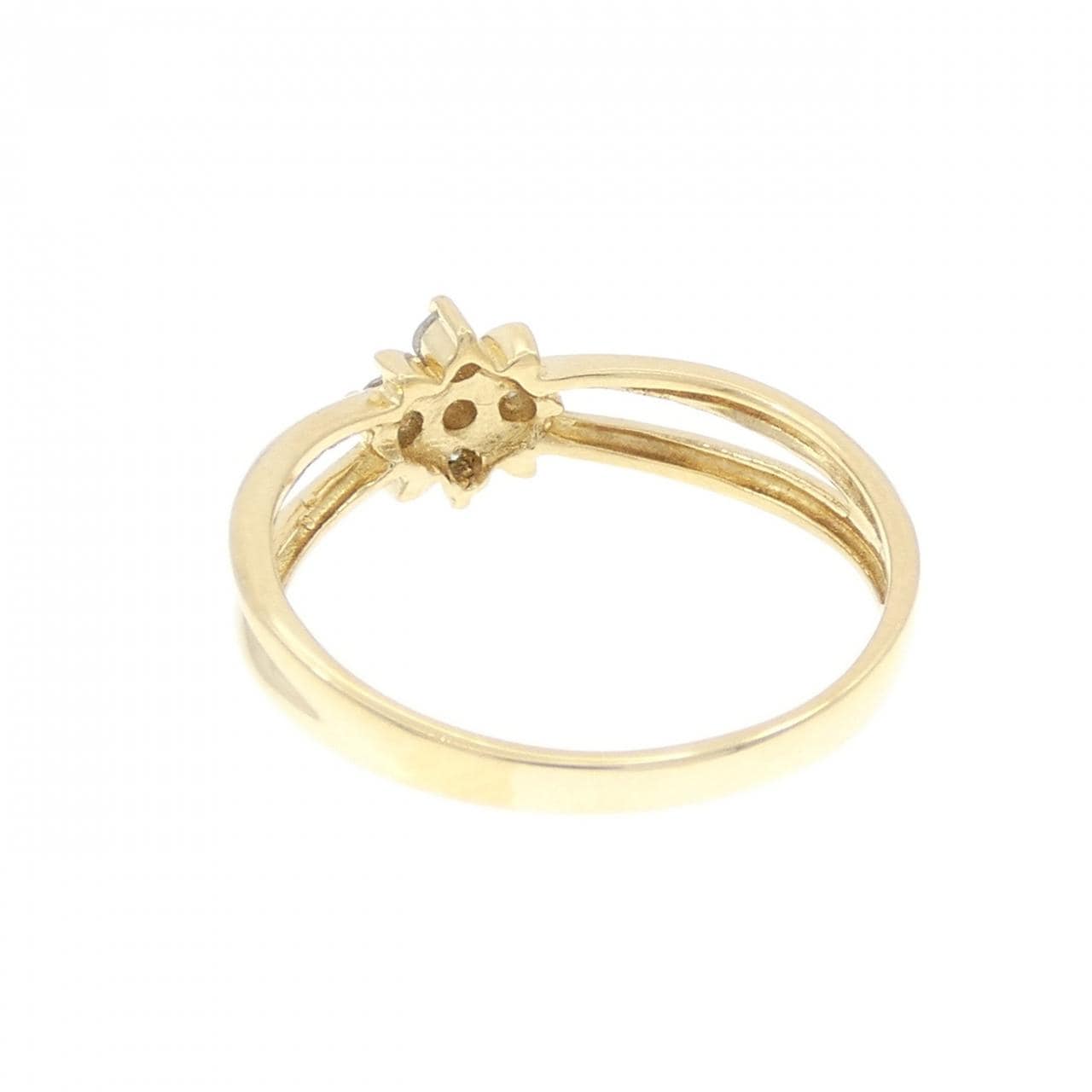 K18YG フラワー ダイヤモンド リング 0.10CT