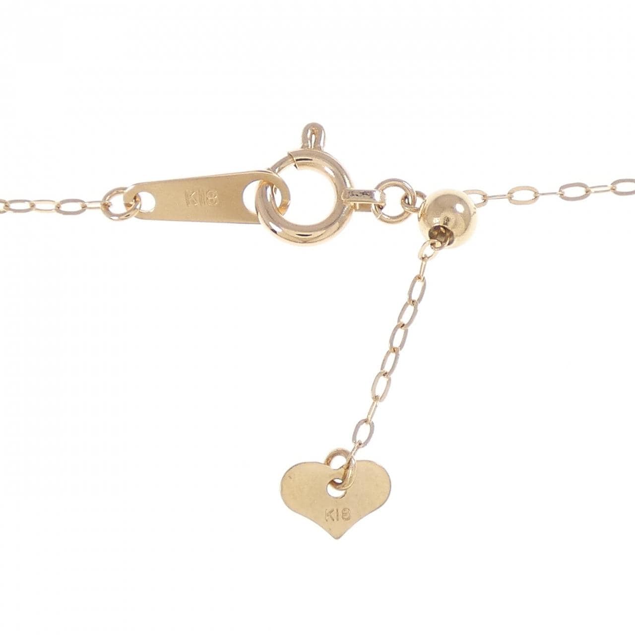K18PG フラワー×バタフライ サファイヤ ネックレス 0.65CT