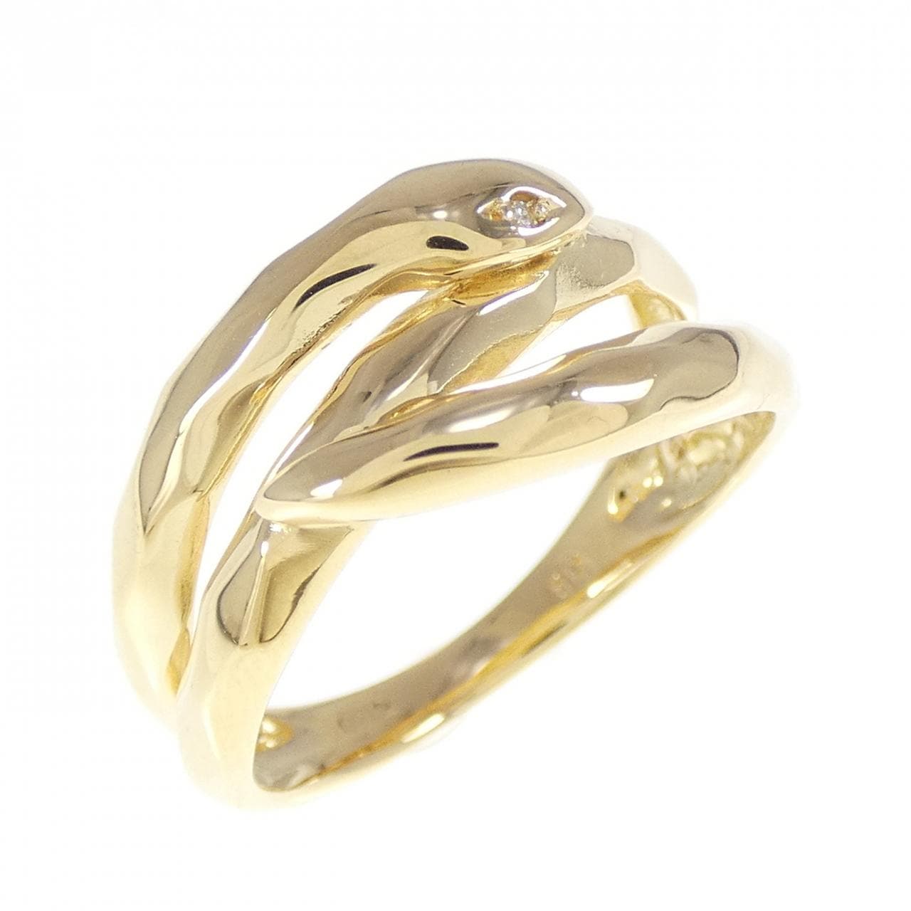 K18YG snake Diamond ring 0.02CT