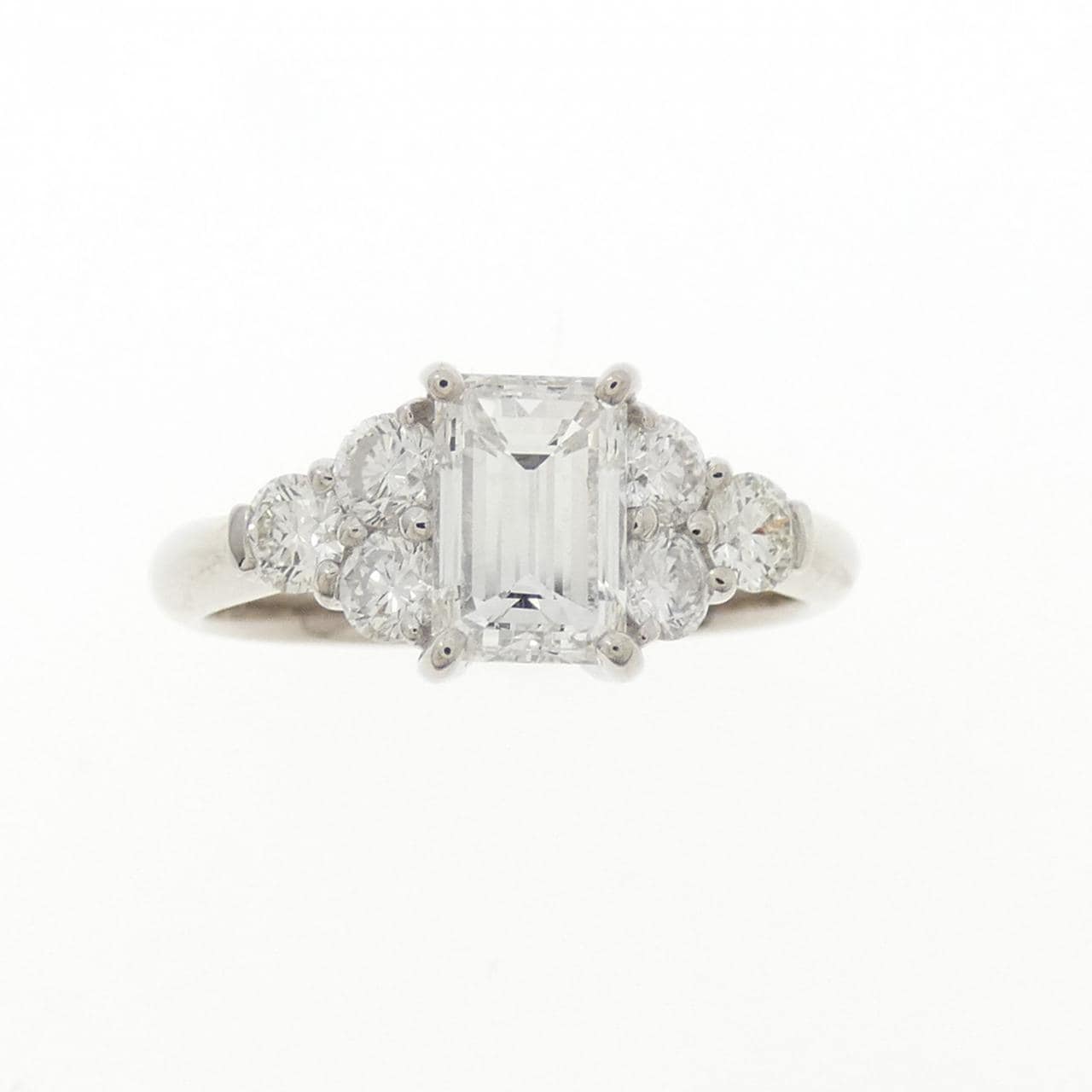 【リメイク】PT900 ダイヤモンド リング 1.024CT G VS1 エメラルドカット