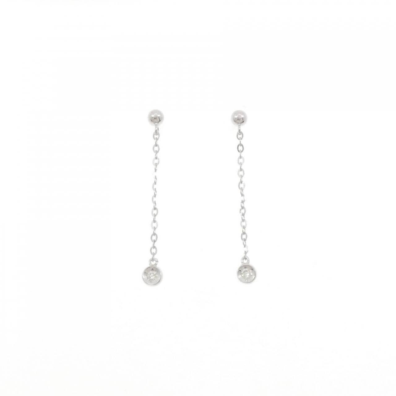 K14WG ダイヤモンド ピアス