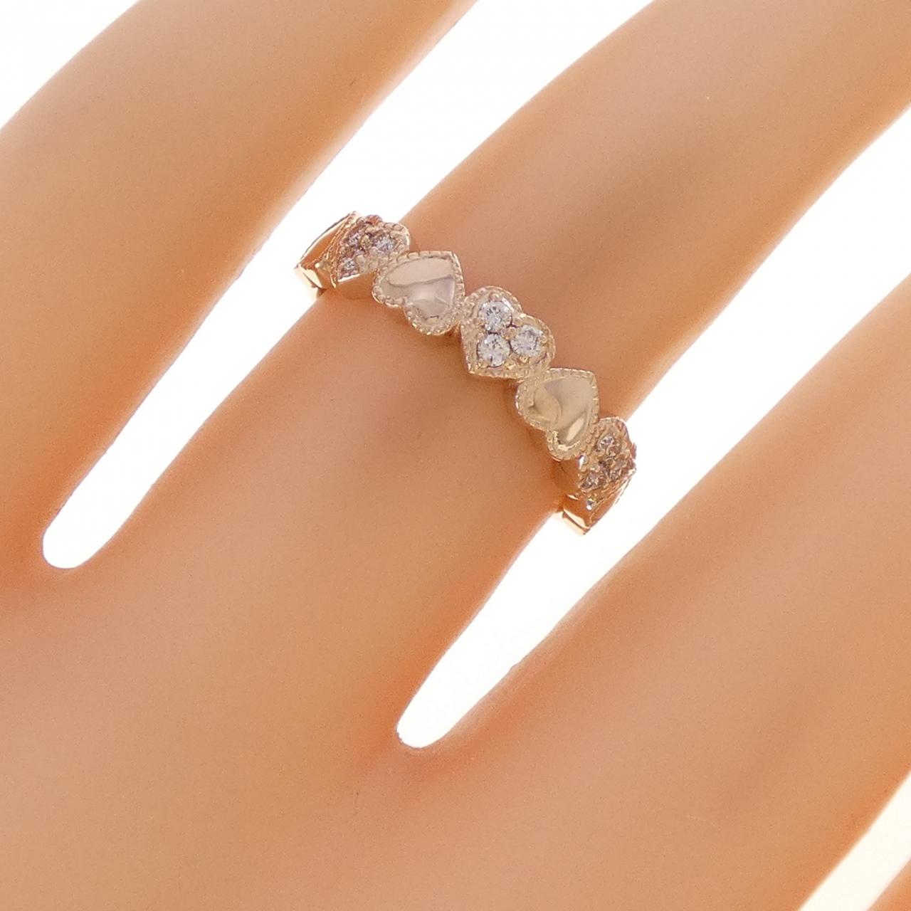 K18PG ハート ダイヤモンド リング 0.10CT