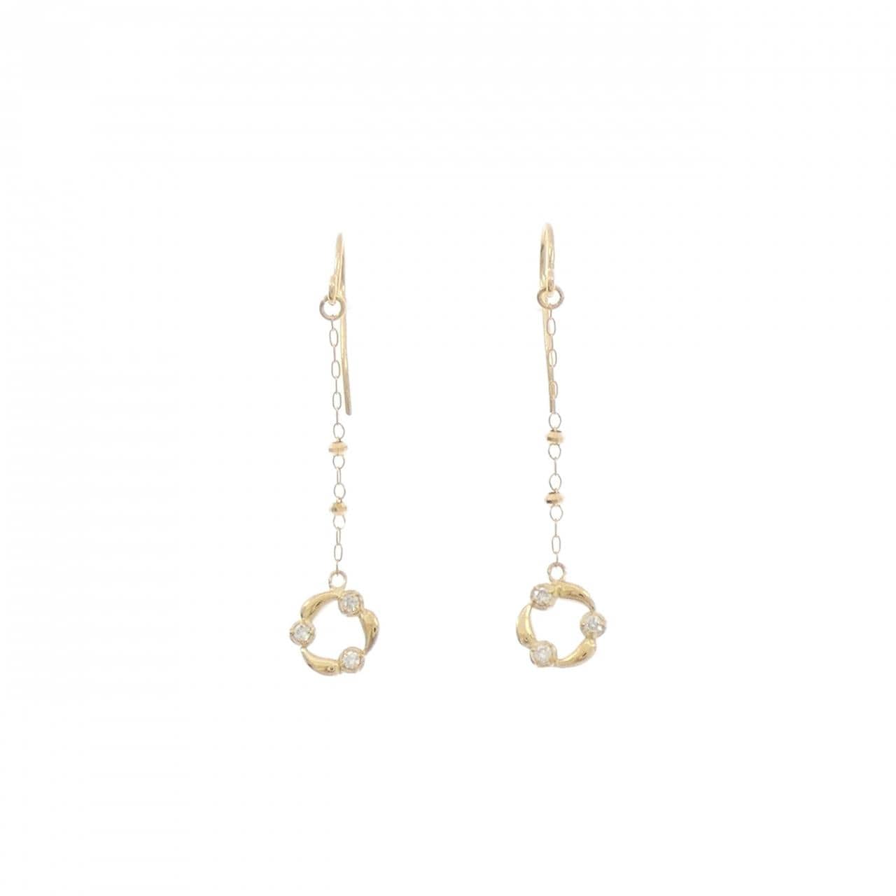 K18YG ダイヤモンド ピアス 0.06CT