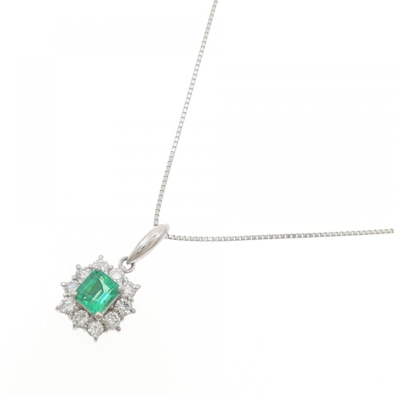 PT900/PT850 エメラルド ネックレス 0.48CT
