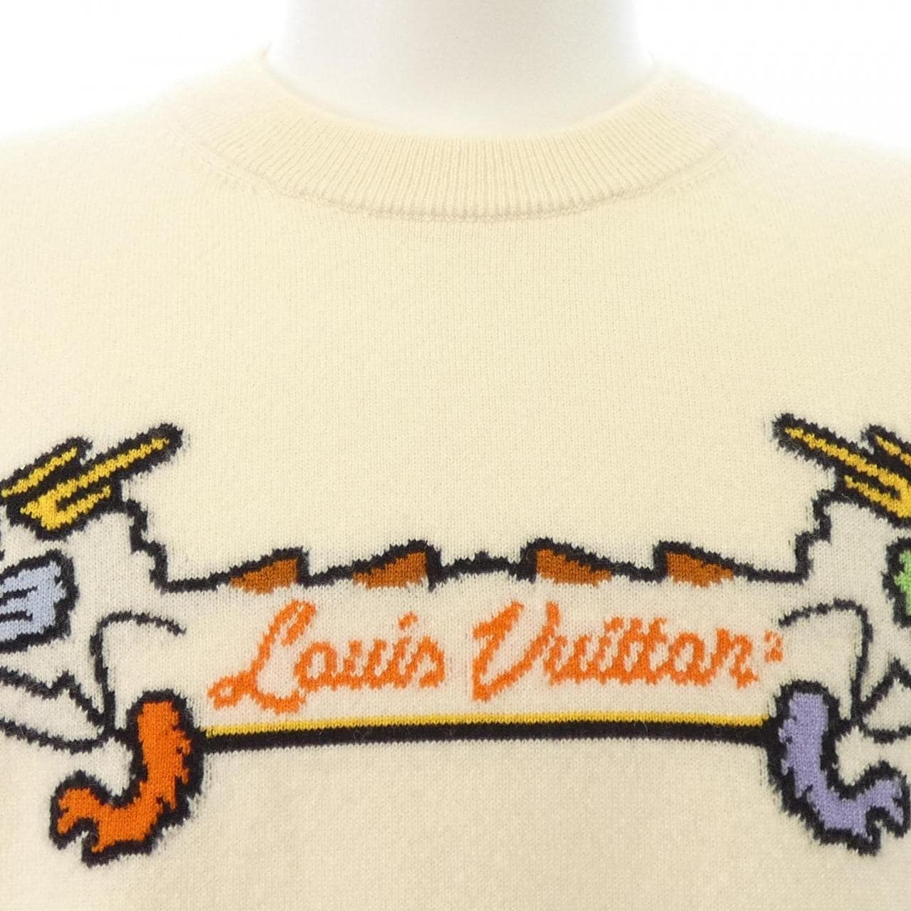 ルイヴィトン LOUIS VUITTON インタルシアジャカードグラフィックカシミヤクルーネック　NIGO HMN02WDLB ニット