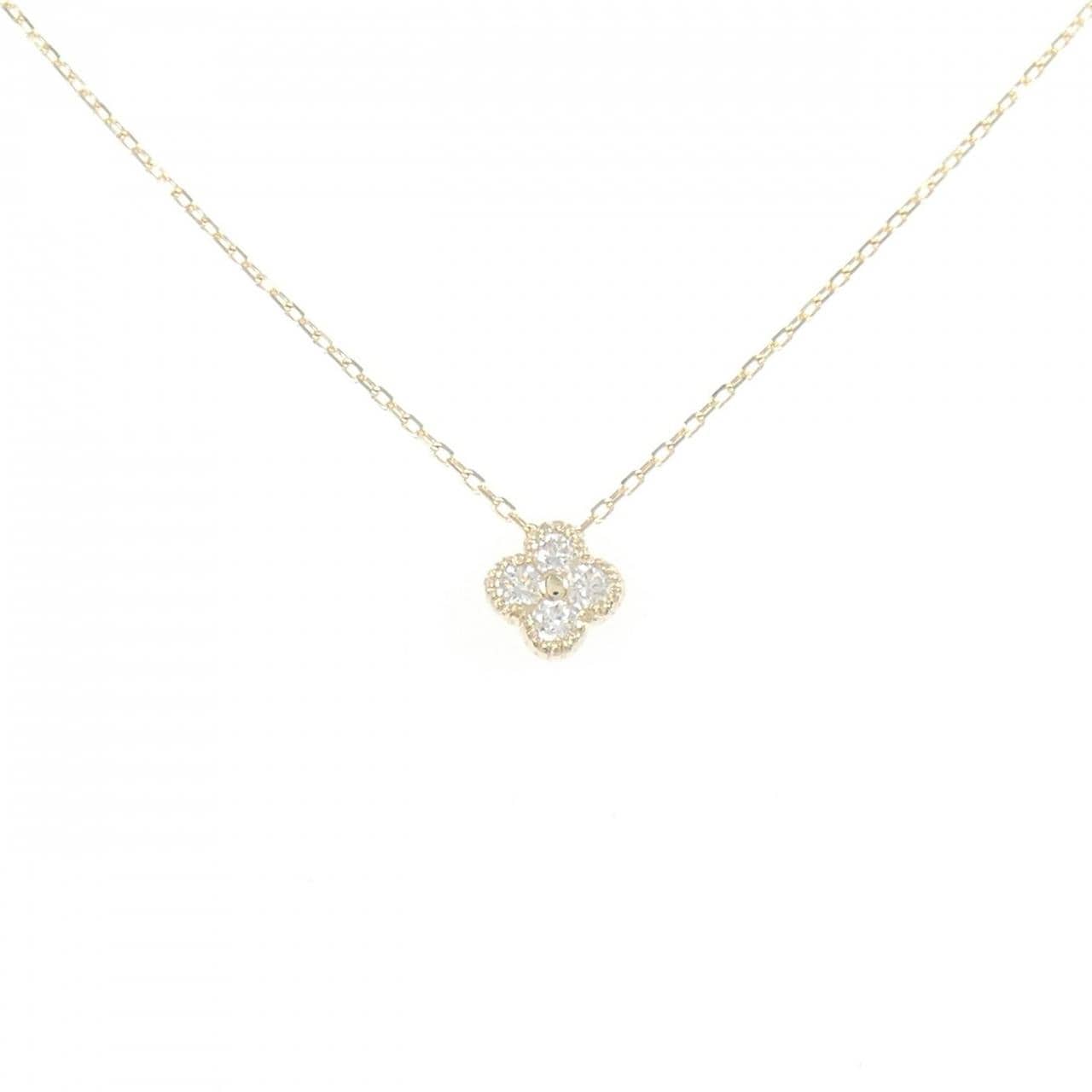 【リメイク】K10YG フラワー ダイヤモンド ネックレス 0.10CT