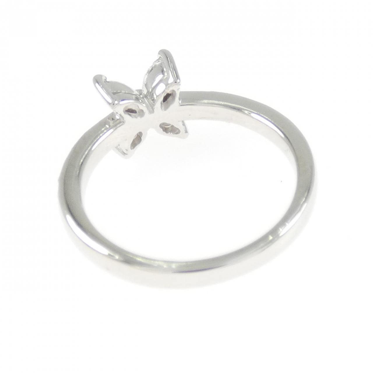 K18WG フラワー ダイヤモンド リング